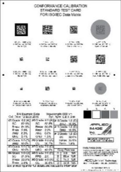 DMV-DMCC Applied Image Data Matrix 校正暨符合性測試卡