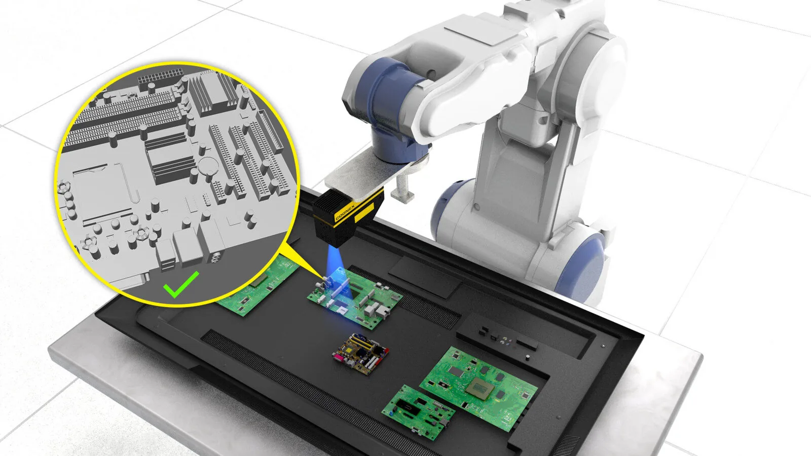 光電業 大型 TV 主機板 PCB / 背光模組 3D 視覺檢測 - Cognex In-Sight L68 案例