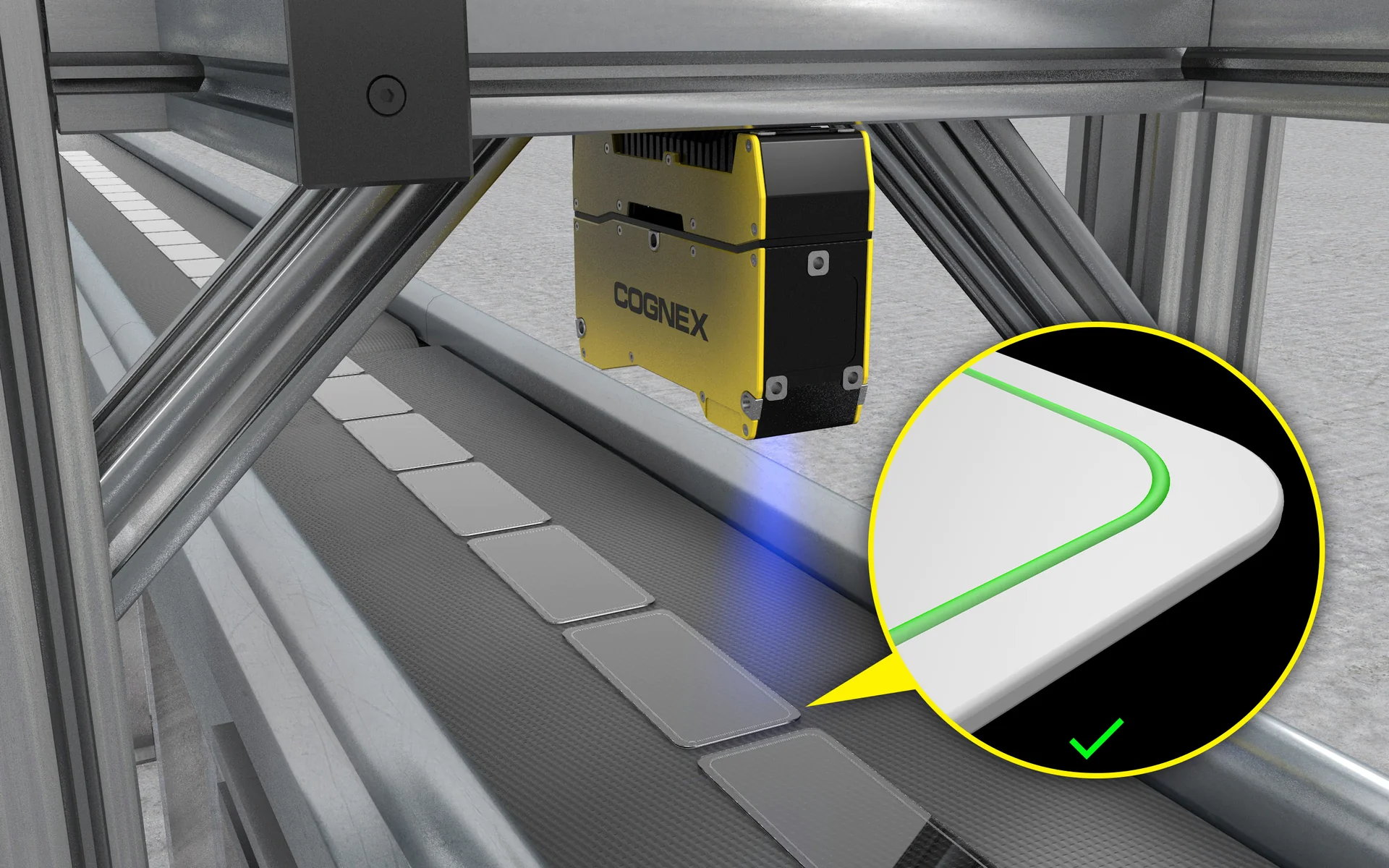 Cognex 3D-L4000 配備 VisionPro 三維雷射位移感測器 應用於汽車膠路 3D 量測