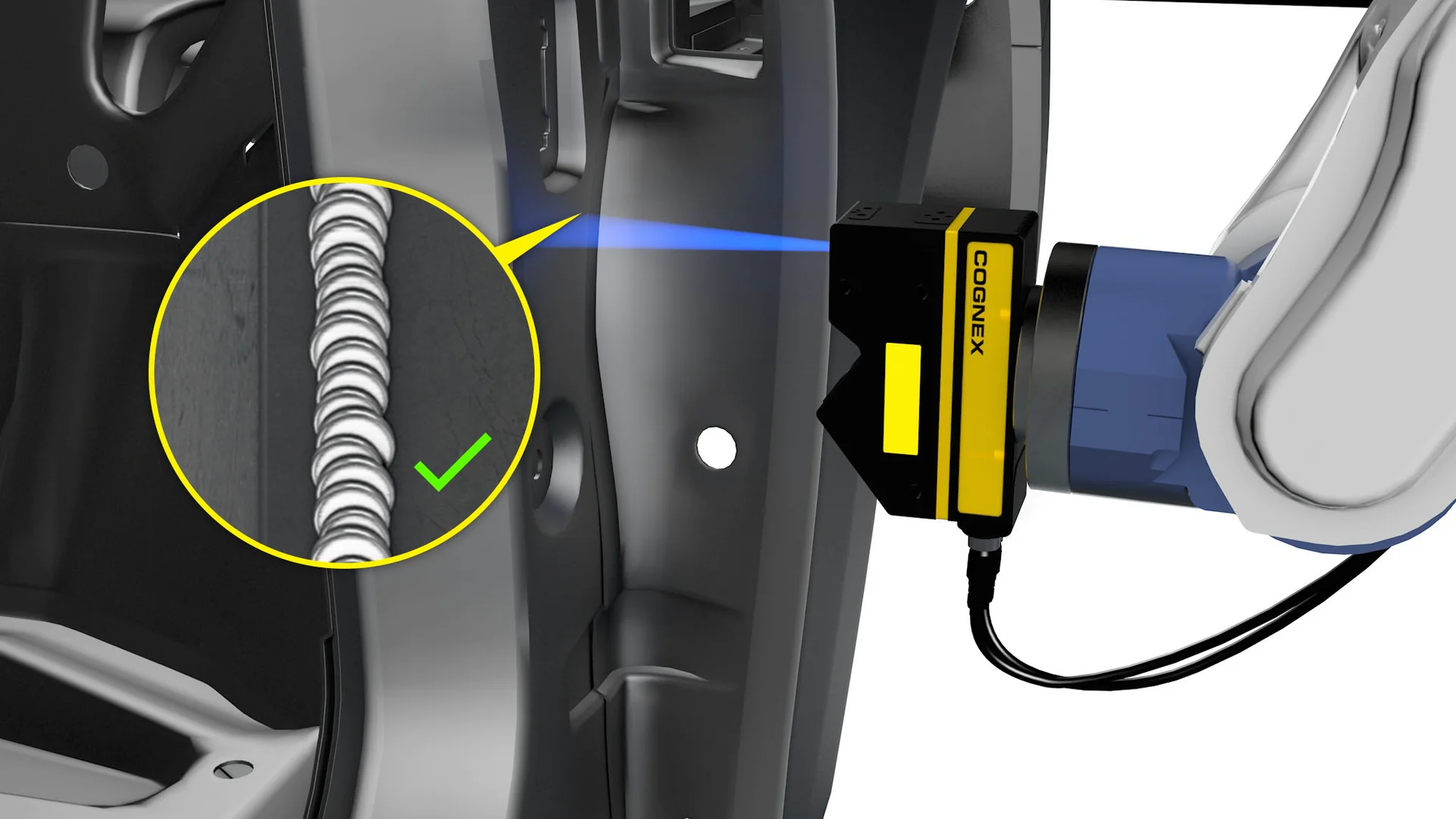 Cognex In-Sight L68 3D 雷射位移感測器 應用於金屬製造 · 焊道